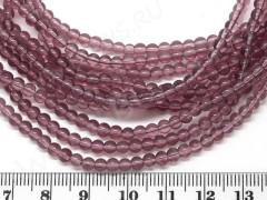 (СКИДКИ!!!) Бусина округлая 3,5*3мм лиловая прозрачная (стекло) (НИТЬ)