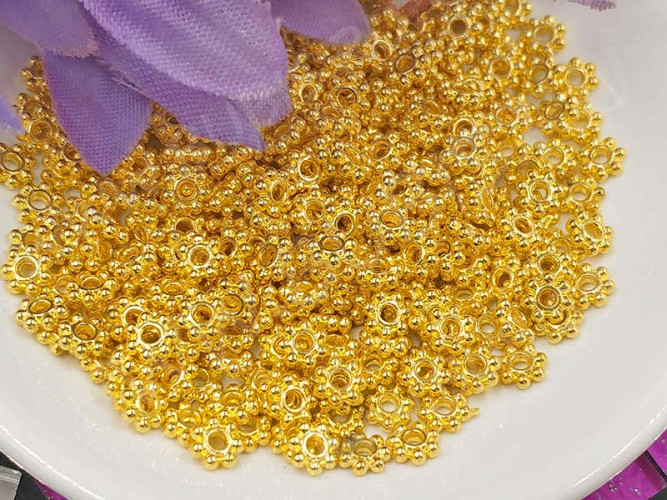 (СКИДКИ!!!) Рондели 038 Дейзи 4,5*4,5*1,8мм золотистые (литьё) (50шт.)