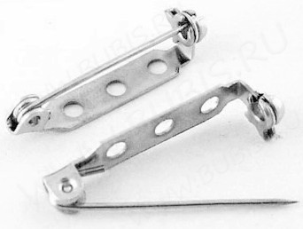 (СКИДКИ!!!) Основа (заготовка) для броши №94 булавка 3 отверстия с замочком 25*7мм цвет платины (Iron) (10шт.)