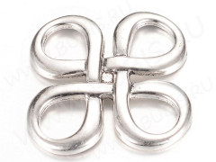 335 Коннектор рамка Узел бесконечности Большой 28*28*2,3мм античное серебро (литьё)