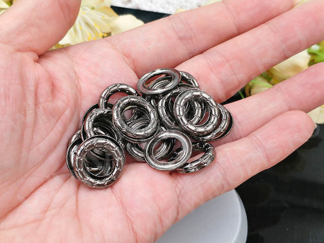 Кольцо декоративное 36 рамка 16,5*16,5*1,5мм чёрный никель (литьё)