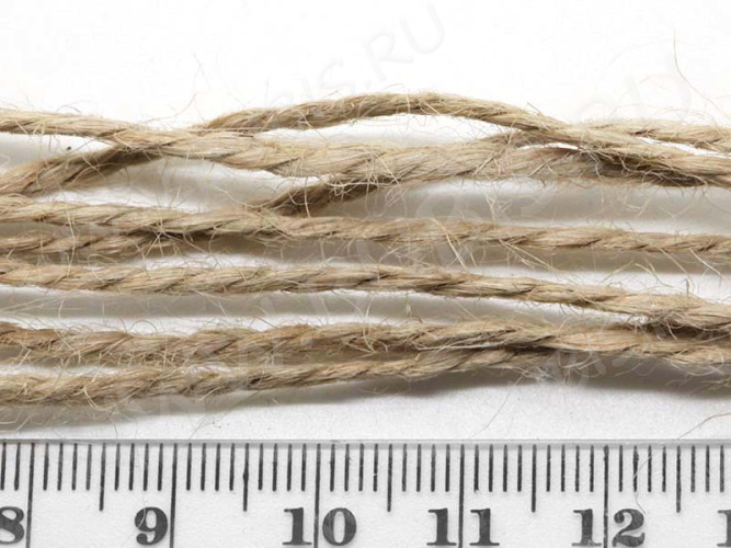 Шпагат 02 джутовый 1,5-2мм св.коричневый (шнуры) (10м)