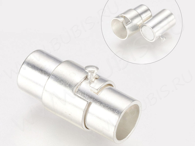 Магнитный замочек №50 слайдер лифт для вклеивания 4,8-5мм 17*8*7мм серебристый (Brass)