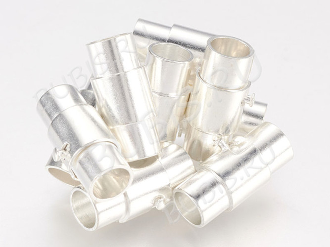 Магнитный замочек №50 слайдер лифт для вклеивания 4,8-5мм 17*8*7мм серебристый (Brass)