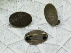 Основа (заготовка) для броши №63 с овальной платформой 17*12мм 17*12*5,7мм античная бронза (Brass и Iron)