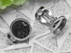 Основы для клипс №15 с сеттингом 10мм 15,5*12*10мм цвет платины (Brass) (1 пара)
