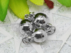 Магнитный замочек №33 Шар с колечками 14*8*8мм и 4мм цвет платины (Brass)