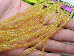 Бусина кристалл гранёный абакус 4,3*4*3,5мм св.золотистый прозрачный (имитация Сваровски) (20шт.)