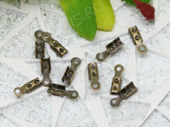 Зажимы №19 для шнура, резинки или ланки 8*2,5*1,8мм античная бронза (Iron) (20шт.)