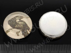 Кабошон стеклянный 33 Круглый 18*18*5мм рисунок 07 (стекло)