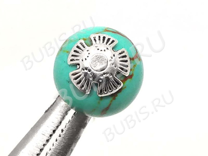 238 Шапочка Лепестки 8*8*2,4мм античное серебро (литьё) (10шт.)