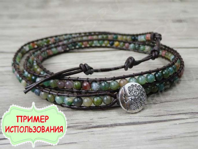 Бусина округлая 6мм Агат Индийский (камни) (НИТЬ)