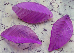 Подвеска акриловый Листик 11 матовый 36*18,5*7мм сиреневый полупрозрачный (акрил)