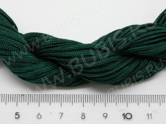 Нейлоновый шнур 09 1,5мм т.зелёный (1м)