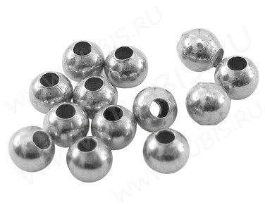 Шарик металлический Бусина 3мм цвет платины (Хирургическая сталь) (50шт.)