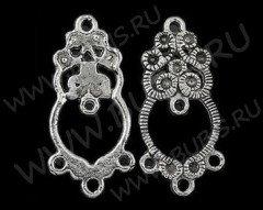 Подвеска для серёжек №023 25*12*1,8мм античное серебро