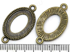 212 Коннектор-сеттинг  рамка Овал (18*13мм) 29*16,5*1,8мм античная бронза (литьё)