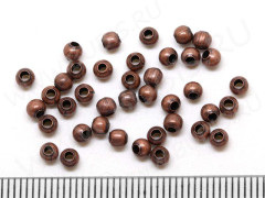 (СКИДКИ!!!) Бусина Шарик металлический 3мм античная медь (Iron) (200шт)
