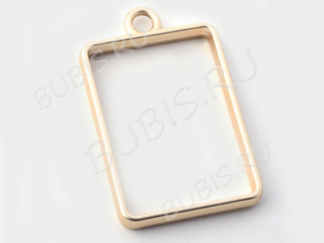 Подвеска Рамка 02 Прямоугольник 34*21*3,6мм матовая золотистая (литьё)