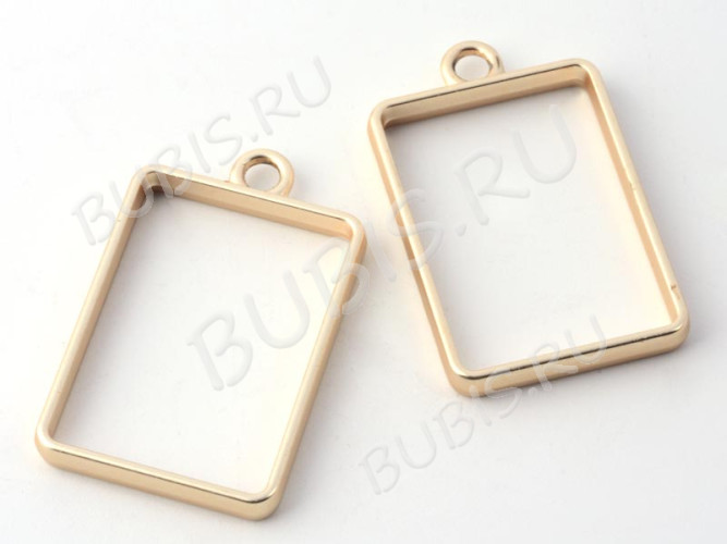 Подвеска Рамка 02 Прямоугольник 34*21*3,6мм матовая золотистая (литьё)