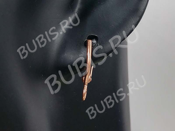 Швензы с английским замком №103 Полумесяц 19*11*1,5мм розовое золото (Brass с позолотой) (1 пара)