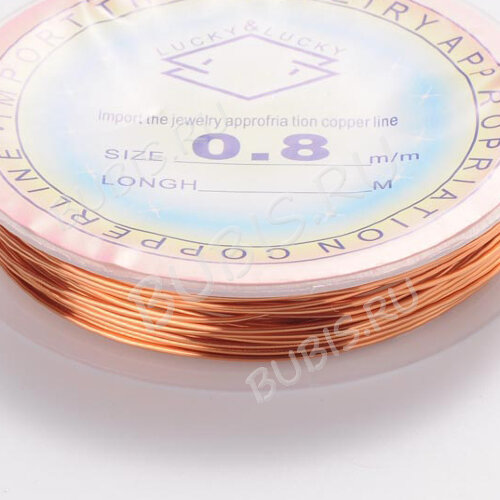 Проволока медная 08 толщина 0,8мм светло-медная (Copper) (3м)