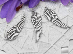 Подвеска Крыло 02 3D 30*9,5*1,1мм античное серебро (литьё)