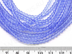 (СКИДКИ!!!) Бусина округлая 3,5*3мм св.синяя прозрачная (стекло) (НИТЬ)