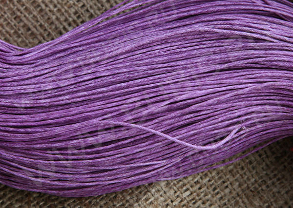 (СКИДКИ!!!) Вощёный х/б шнур 1мм сиреневый (ок. 70м)