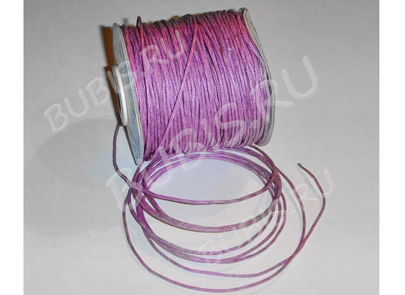 (СКИДКИ!!!) Вощёный х/б шнур 1мм сиреневый (ок. 70м)