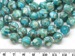 Бусина округлая Мозаика 06 с перламутром 10мм бирюзовая (камни)