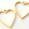 Купить Подвеска Рамка 09 Сердце 34*30*3,7мм матовая золотистая (литьё) с доставкой по России