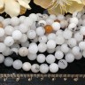 Купить (ОПТ) Бусина округлая ГРАНЁНАЯ 8мм Агат белый натуральный (камни) (НИТЬ) с доставкой по России