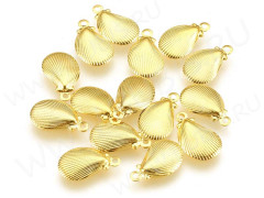 Подвеска Ракушка 12,5*7,5*1мм золотистая (Хирургическая сталь)