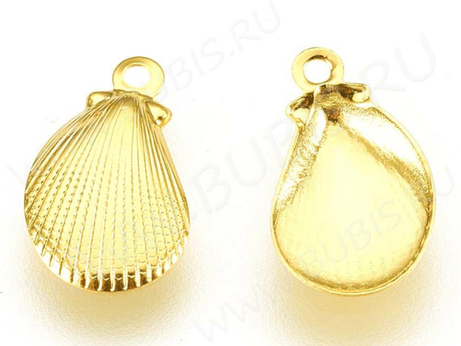 Подвеска Ракушка 12,5*7,5*1мм золотистая (Хирургическая сталь)