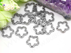 (СКИДКИ!!!) Декоративный элемент 036 Цветочек 15,3*15*1,8мм античное серебро (литьё) (10шт.)