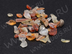 Наполнение для смолы и бутылочек 140 каменная крошка БЕЗ отверстий 2-8*2-4мм Карнелиан Сердолик натуральный (декор)
