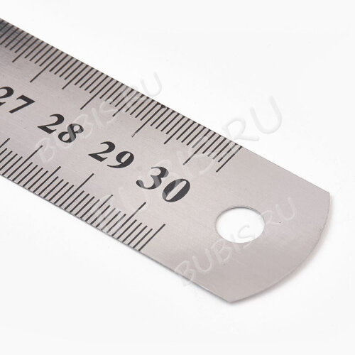 Линейка 04 металлическая плоская 30см цвет платины (Iron) (инструменты для бижутерии)