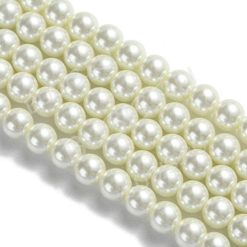 (СКИДКИ!!!) Бусина жемчуг округлая "Майорка" 8мм шарик айвори кремовый (стекло)(НИТЬ)