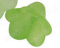 Бусина акрил Цветочек 33 чашечка матовый 14*13,5*10,5мм жёлто-зелёный полупрозрачный (акрил)
