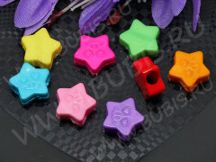 Бусина акриловая Звёздочка 02 14*13,5*6мм микс яркий непрозрачный (акрил) (10шт.)