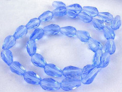 Бусина Капля 14 гранёная 10*7*6мм св.синяя прозрачная (стекло)