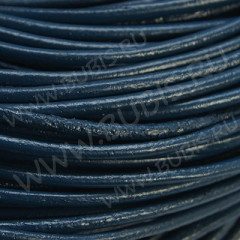 Шнур кожаный 03 воловья кожа 2мм круглый темно-синий (1м)
