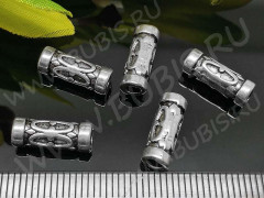 Бусина 105 Трубочка 13*5*5мм античное серебро (литьё)