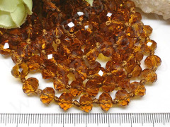 (СКИДКИ!!!) Бусина Абакус гранёный 8*8*5,5мм Хрусталь янтарный прозрачный (имитация Сваровски) (10шт.)