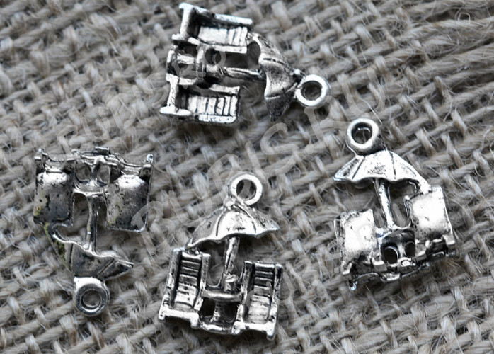 Подвеска Шезлонг 02 3D 19*13,5*5мм античное серебро (литьё)