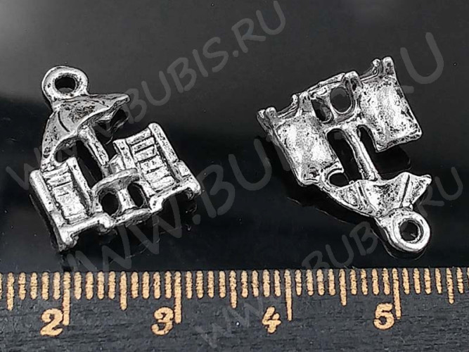 Подвеска Шезлонг 02 3D 19*13,5*5мм античное серебро (литьё)