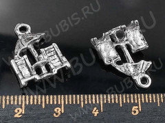 Подвеска Шезлонг 02 3D 19*13,5*5мм античное серебро (литьё)