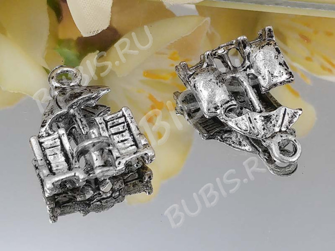 Подвеска Шезлонг 02 3D 19*13,5*5мм античное серебро (литьё)