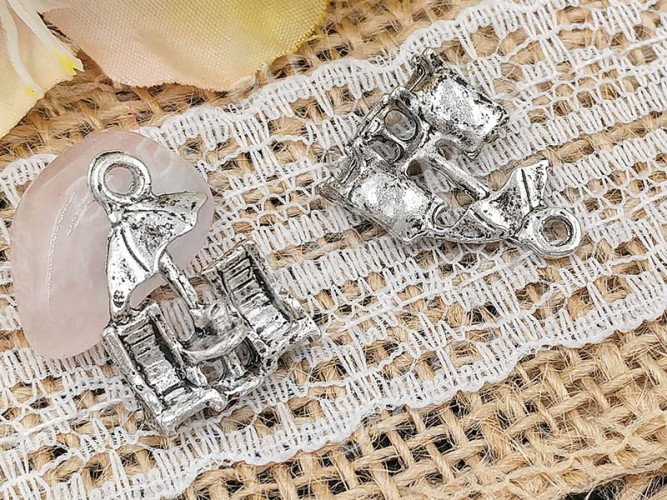 Подвеска Шезлонг 02 3D 19*13,5*5мм античное серебро (литьё)